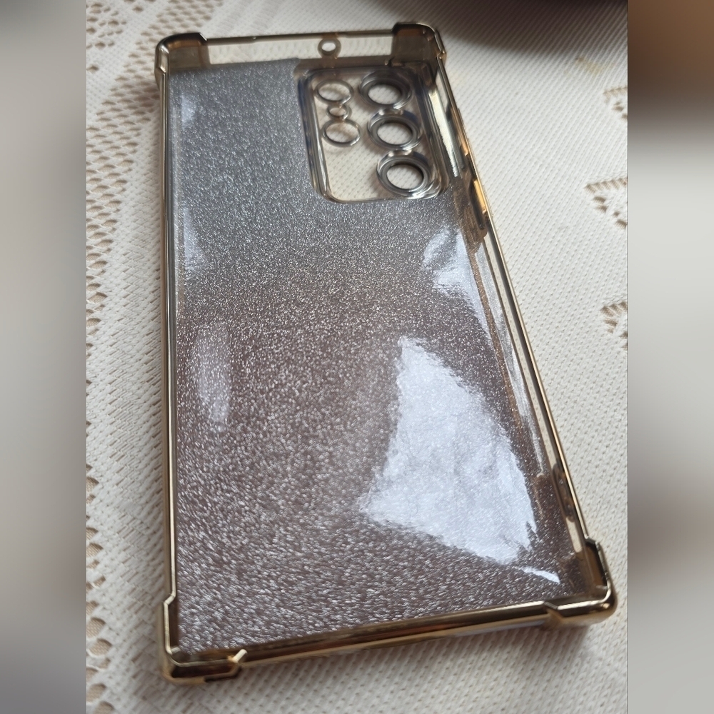 Samsung Galaxy S22 Ultra Gold and Silver Glitter Phone Case - Picture 2 of 2